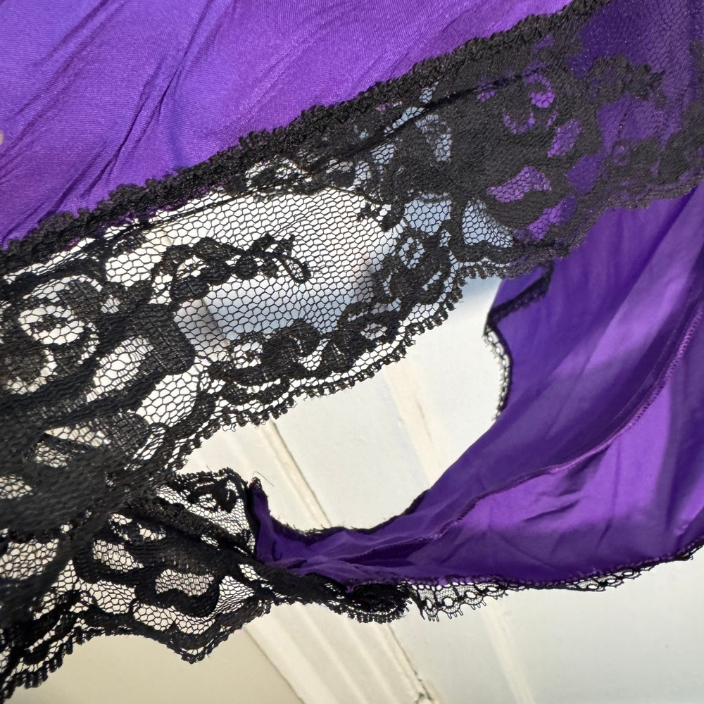 Vtg 90s Sears Purple Lace Bodysuit M Whimsigoth anything but simple slip - Picture 8 of 10